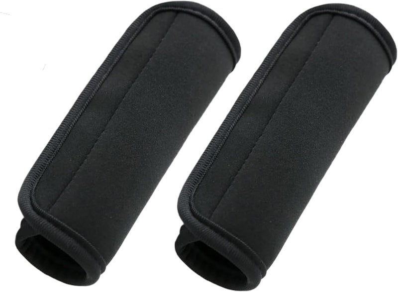 AUXBC Luggage Handle Wraps, Soft Travel Bag Handle Cover, Padded Handle Grip, Suitcase Tags Identifiers for Travel Accessories, Black, 2Pcs - Image 1